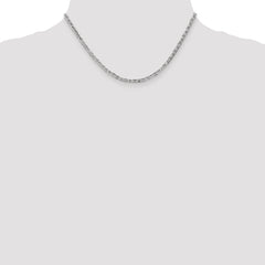 14K White Gold 16 inch 3mm Concave Anchor with Lobster Clasp Chain