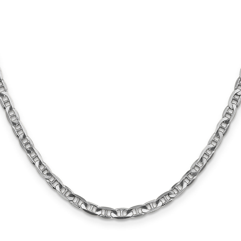 14K White Gold Solid Anchor Chain Necklace 3.75mm