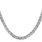 14K White Gold 8 inch 4.5mm Concave Anchor with Lobster Clasp Bracelet
