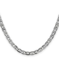14K White Gold 24 inch 4.5mm Concave Anchor with Lobster Clasp Chain