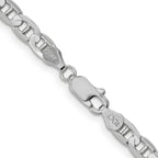 14K White Gold Solid Anchor Chain Necklace 4.5mm