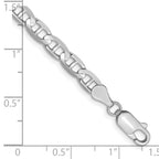 14K White Gold 7 inch 4.5mm Concave Anchor with Lobster Clasp Bracelet