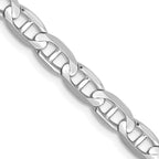 14K White Gold 8 inch 4.5mm Concave Anchor with Lobster Clasp Bracelet