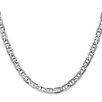14K White Gold 8 inch 5.25mm Concave Anchor with Lobster ClaspBracelet
