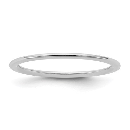 Comfort-Fit Wedding Band in 10K White Gold, 1mm - Sophia Jewelers