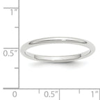2.0mm 10K White Gold Standard Comfort Fit Wedding Band - Sophia Jewelers
