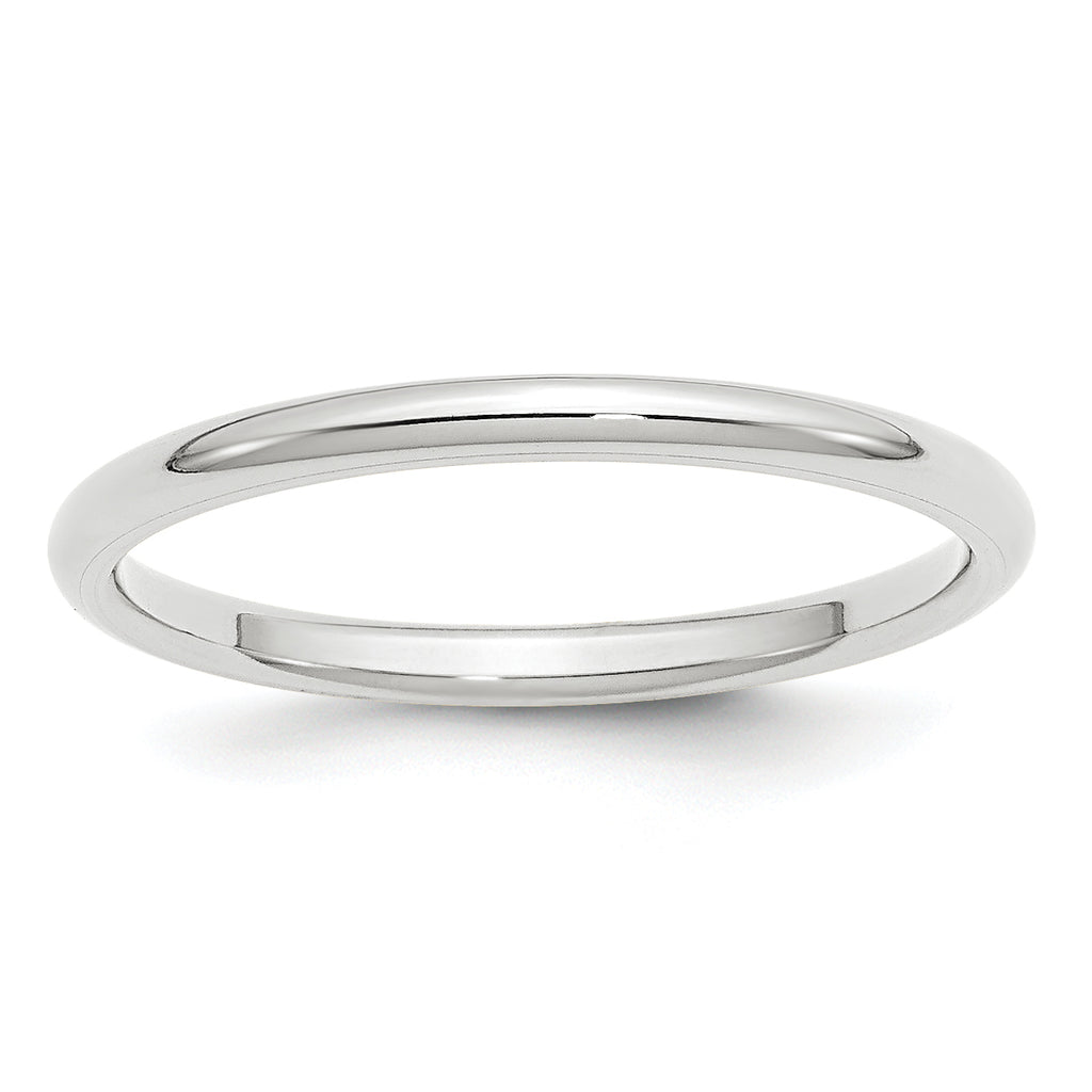 14k White Gold 2mm Standard Weight Comfort Fit Wedding Band