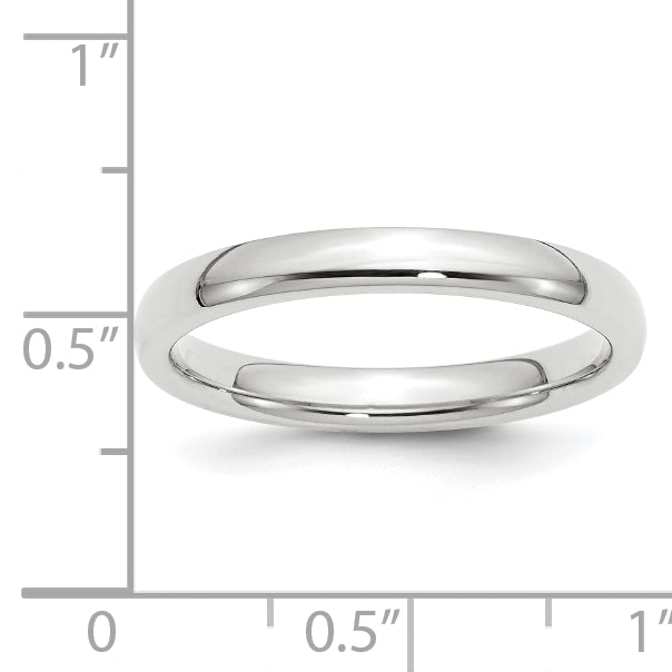 14k White Gold 3mm Standard Weight Comfort Fit Wedding Band Size 13.5