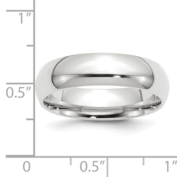 6.0mm 10K White Gold Standard Comfort Fit Wedding Band - Sophia Jewelers
