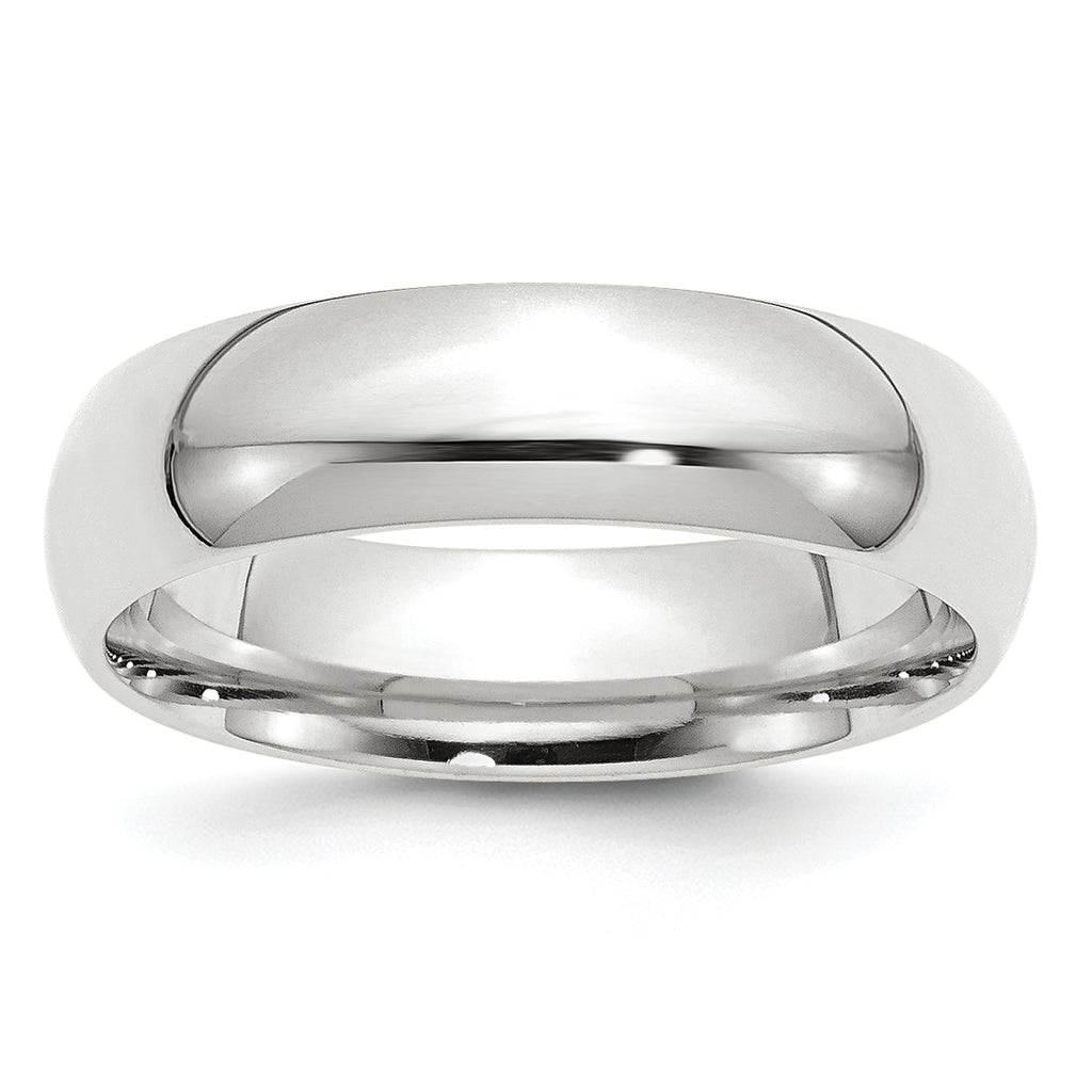 6.0mm 10K White Gold Standard Comfort Fit Wedding Band - Sophia Jewelers