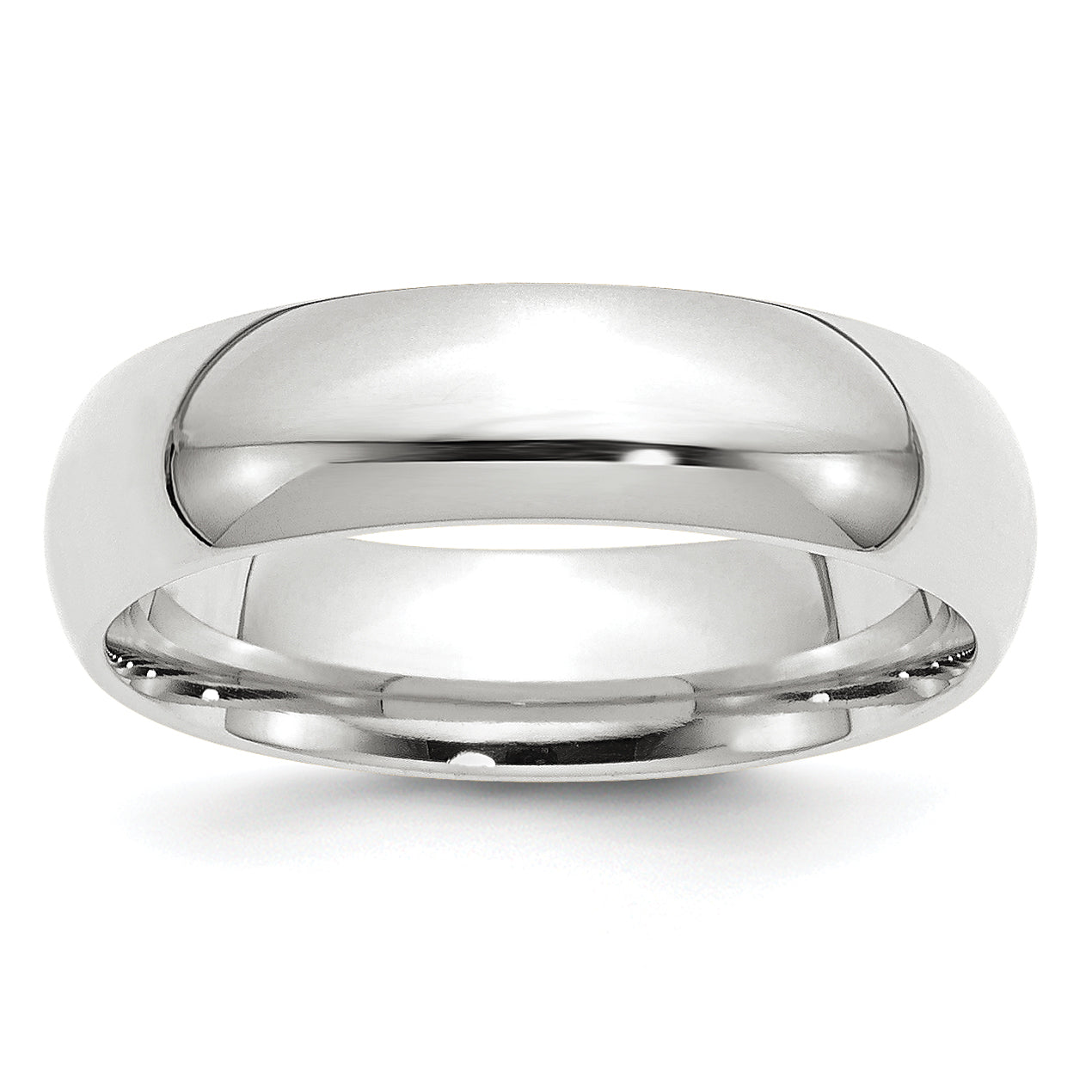 6.0mm 10K White Gold Standard Comfort Fit Wedding Band - Sophia Jewelers