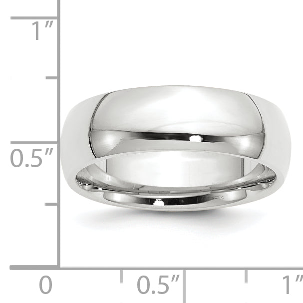 14k White Gold 7mm Standard Weight Comfort Fit Wedding Band