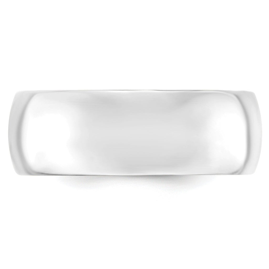 14k White Gold 8mm Standard Weight Comfort Fit Wedding Band