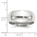 8.0mm 10K White Gold Standard Comfort Fit Wedding Band - Sophia Jewelers
