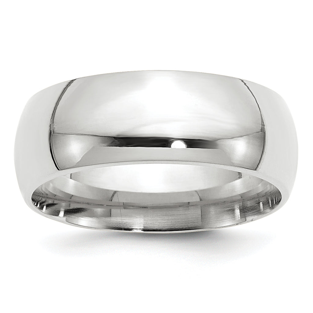 8.0mm 10K White Gold Standard Comfort Fit Wedding Band - Sophia Jewelers
