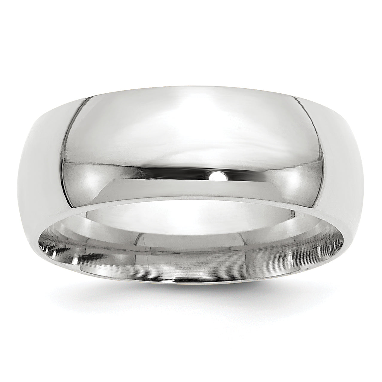 14k White Gold 8mm Standard Weight Comfort Fit Wedding Band