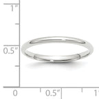 14K White Gold Domed Comfort-Fit Wedding Band 2mm