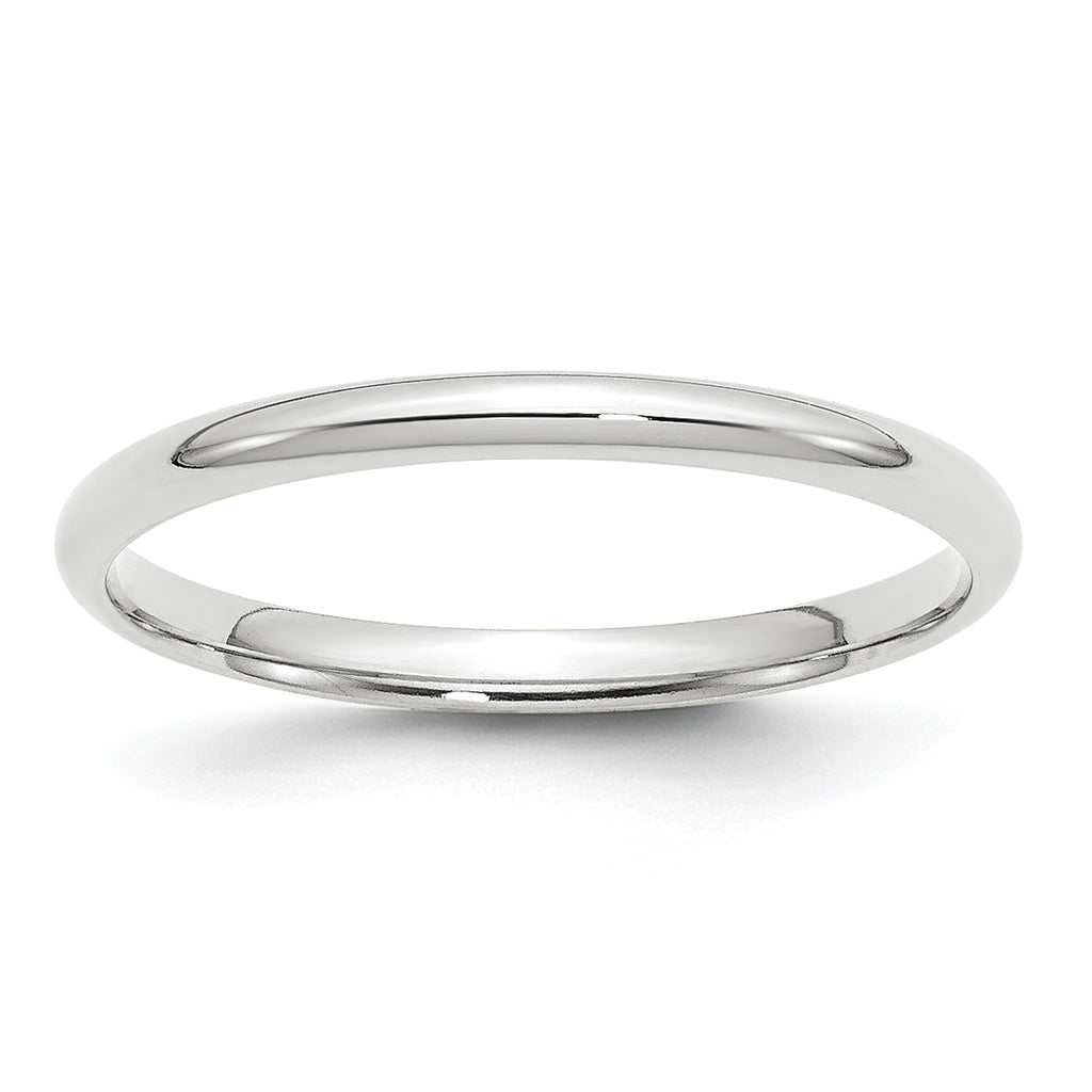 2.0mm 10K White Gold Lightweight Comfort Fit Wedding Band - Sophia Jewelers