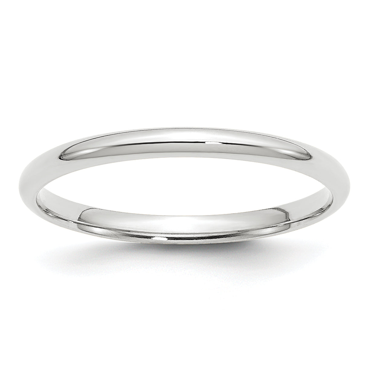 2.0mm 10K White Gold Lightweight Comfort Fit Wedding Band - Sophia Jewelers