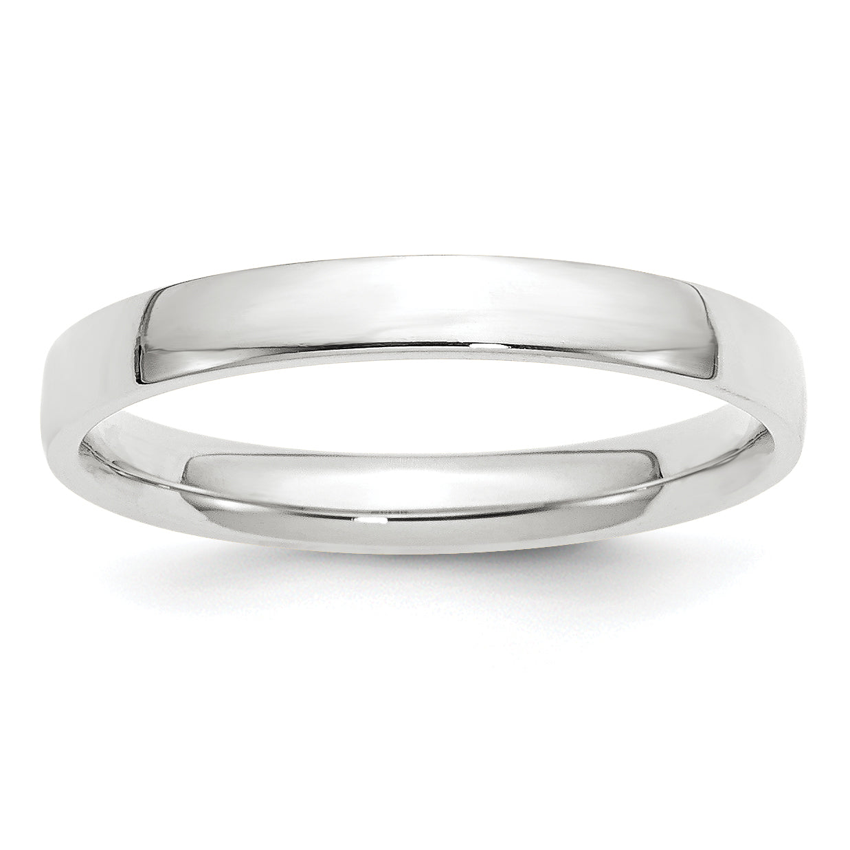 14k White Gold 3mm Lightweight Comfort Fit Wedding Band