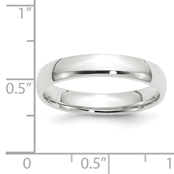 14k White Gold 4mm Lightweight Comfort Fit Wedding Band