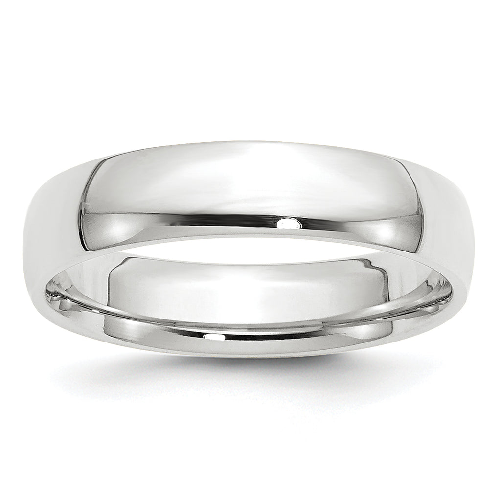 14k White Gold 5mm Lightweight Comfort Fit Wedding Band