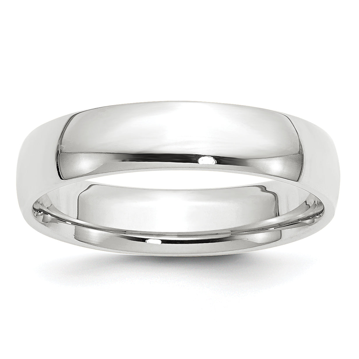 14k White Gold 5mm Lightweight Comfort Fit Wedding Band