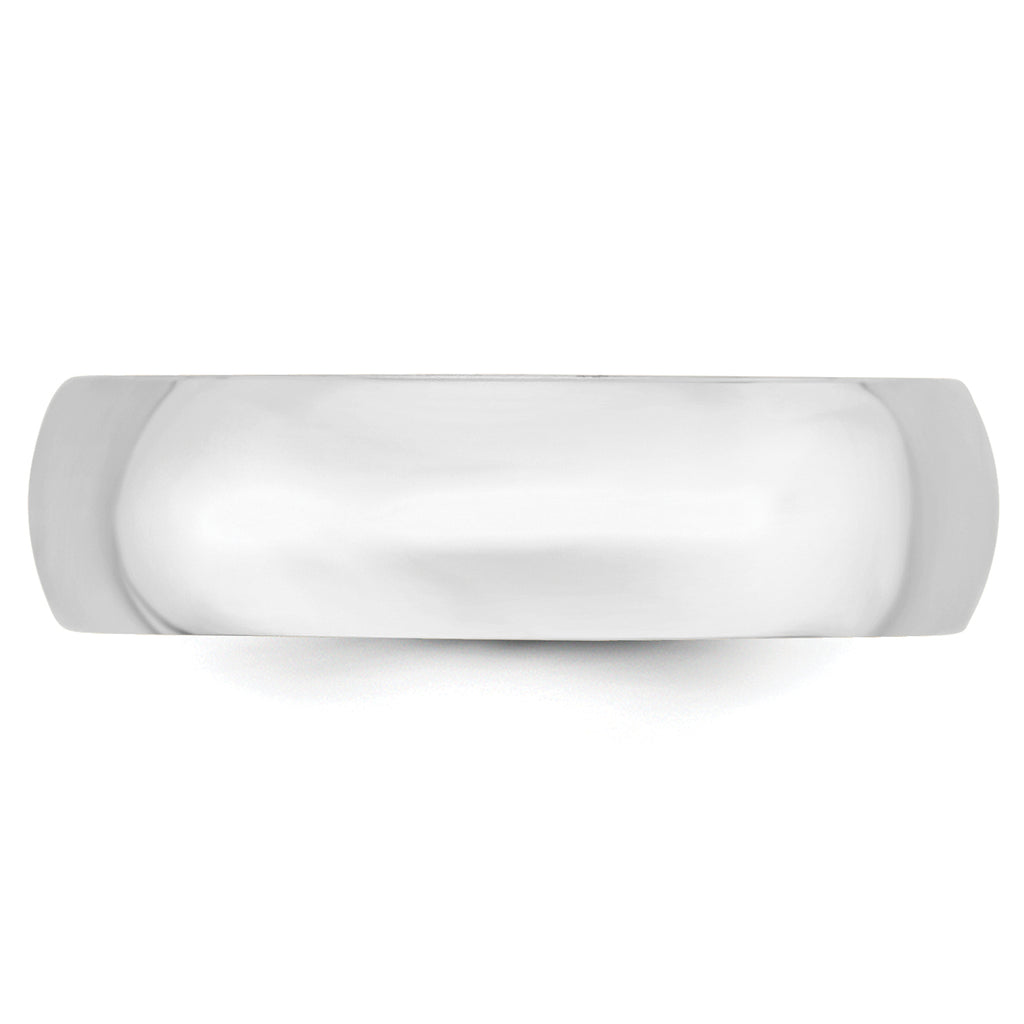 6.0mm 10K White Gold Lightweight Comfort Fit Wedding Band - Sophia Jewelers