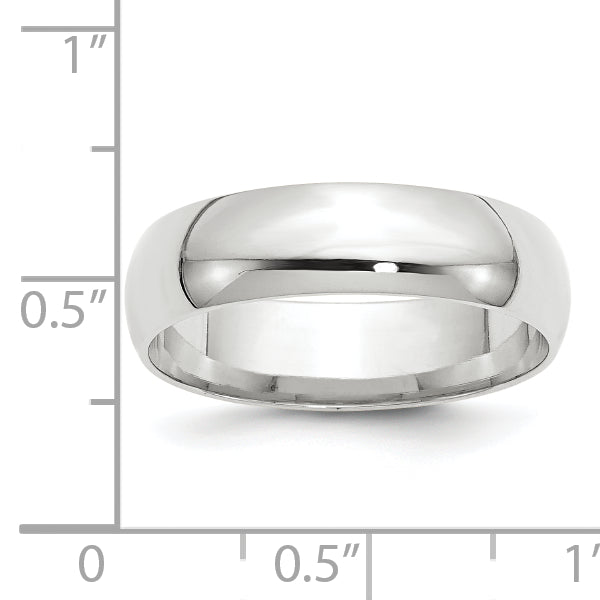6.0mm 10K White Gold Lightweight Comfort Fit Wedding Band - Sophia Jewelers