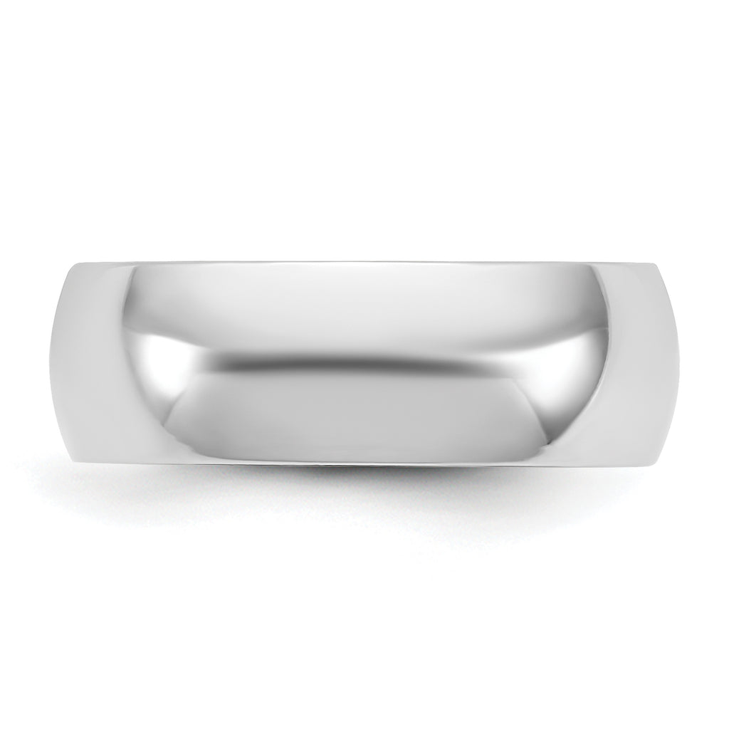 6.5mm 10K White Gold Lightweight Comfort Fit Wedding Band - Sophia Jewelers