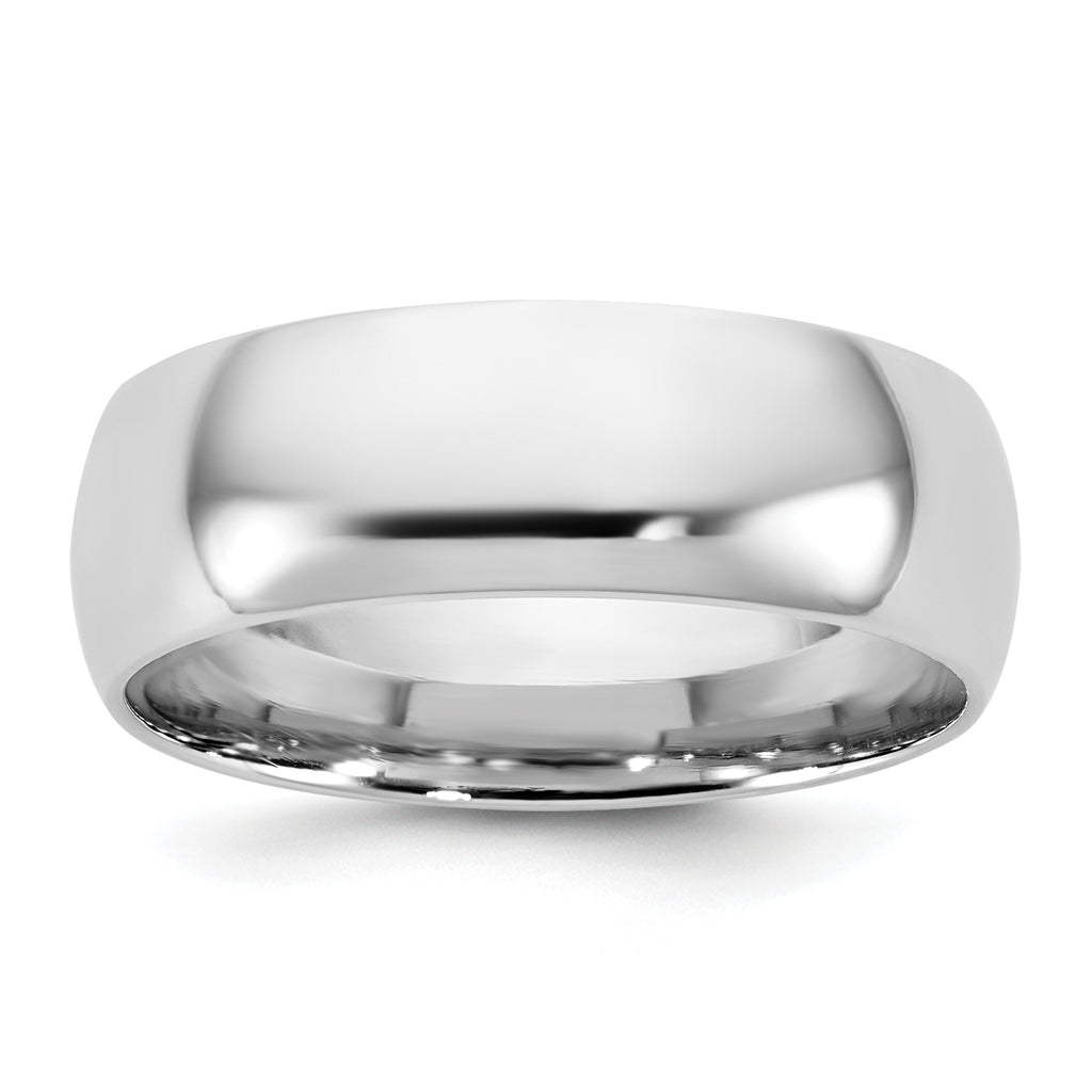 6.5mm 10K White Gold Lightweight Comfort Fit Wedding Band - Sophia Jewelers