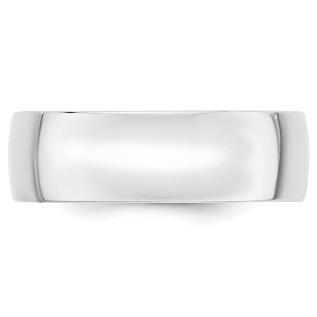 7.0mm 10K White Gold Lightweight Comfort Fit Wedding Band - Sophia Jewelers