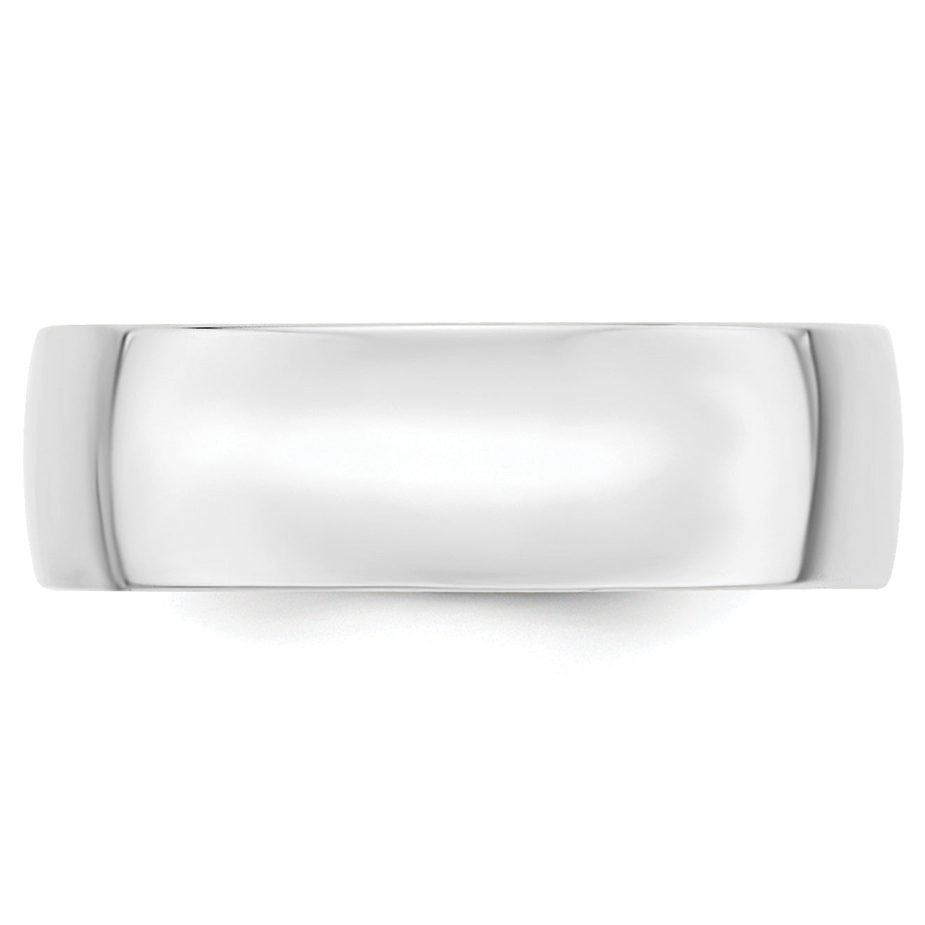 14k White Gold 7mm Lightweight Comfort Fit Wedding Band