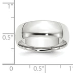 14k White Gold 7mm Lightweight Comfort Fit Wedding Band
