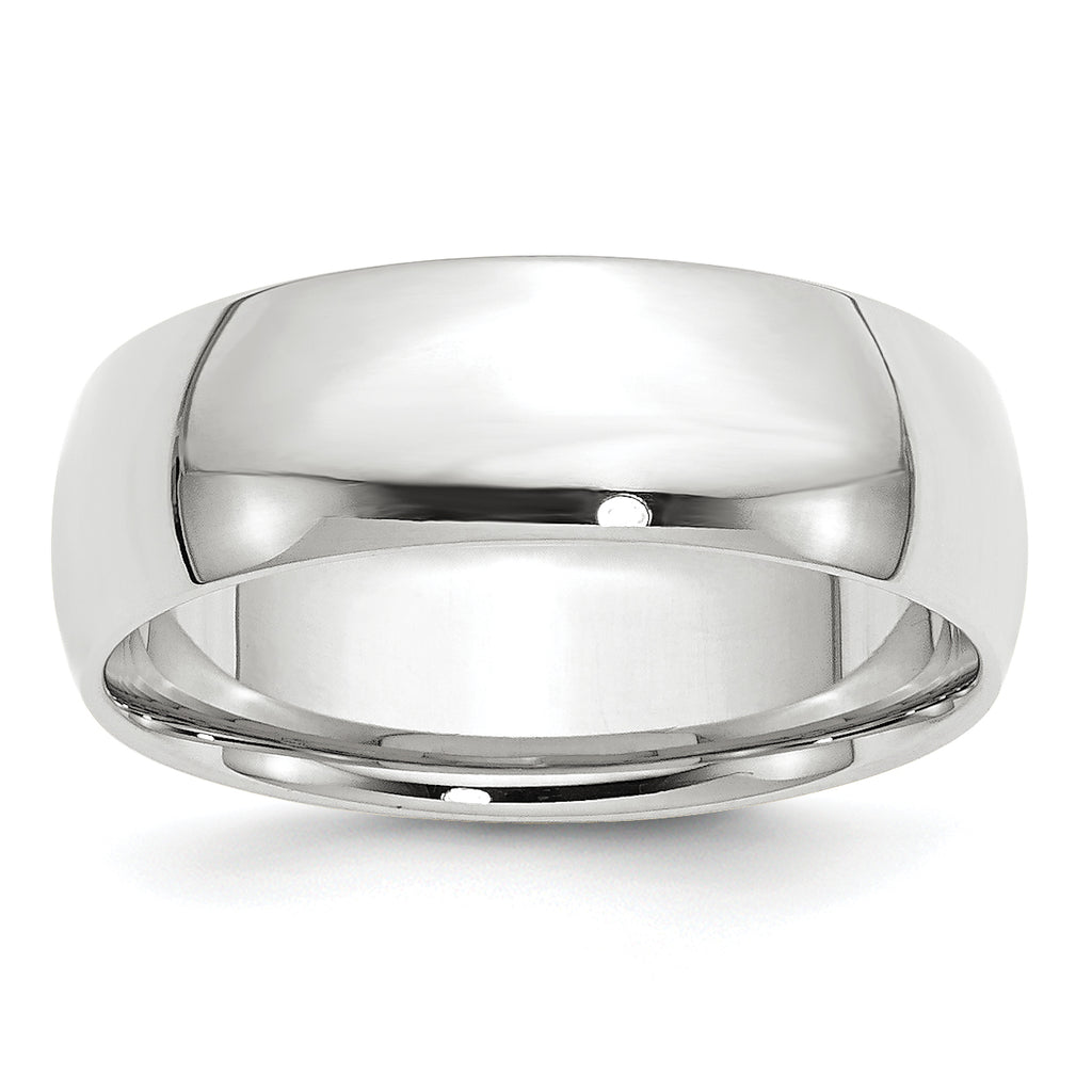 14k White Gold 7mm Lightweight Comfort Fit Wedding Band