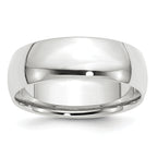 14k White Gold 7mm Lightweight Comfort Fit Wedding Band