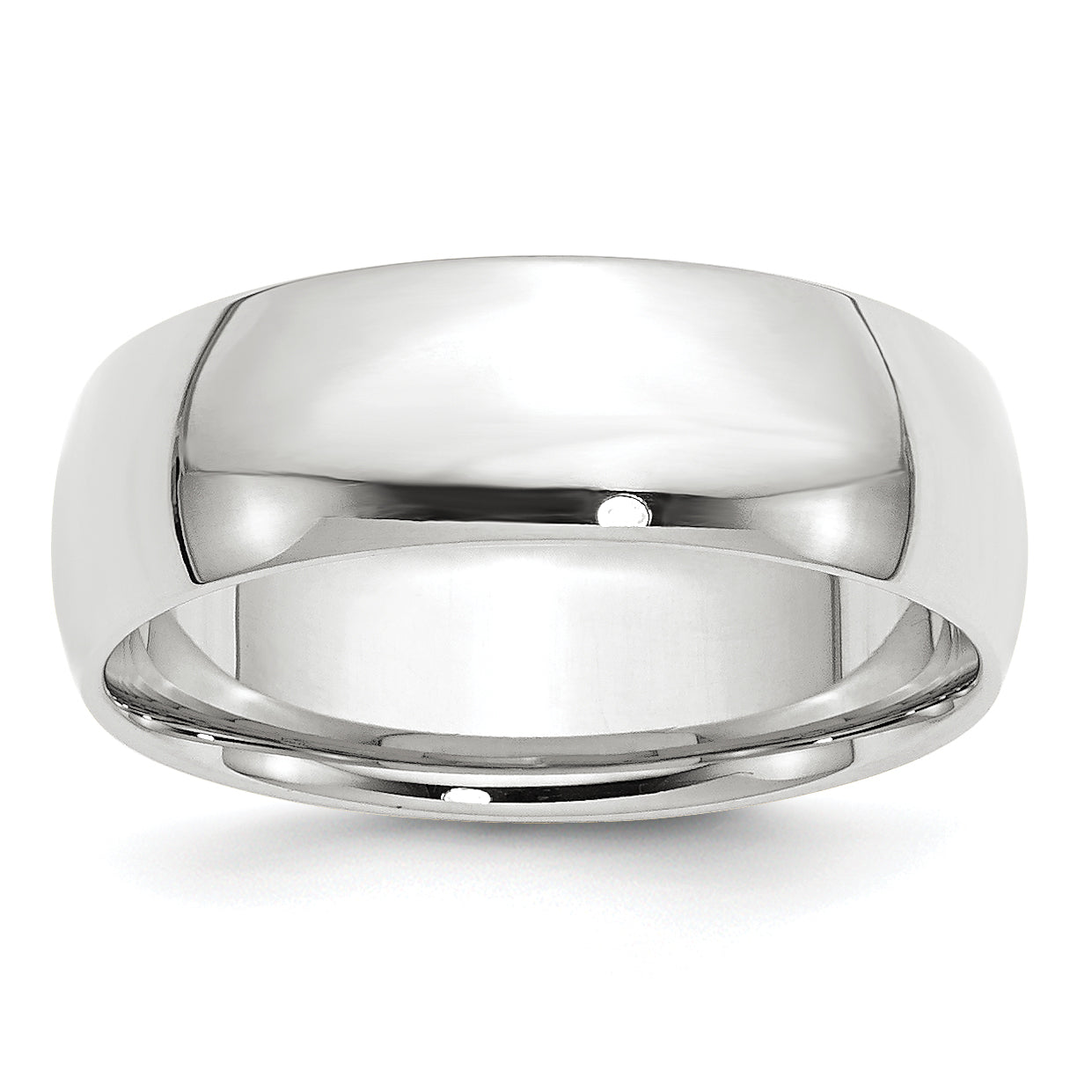 14k White Gold 7mm Lightweight Comfort Fit Wedding Band