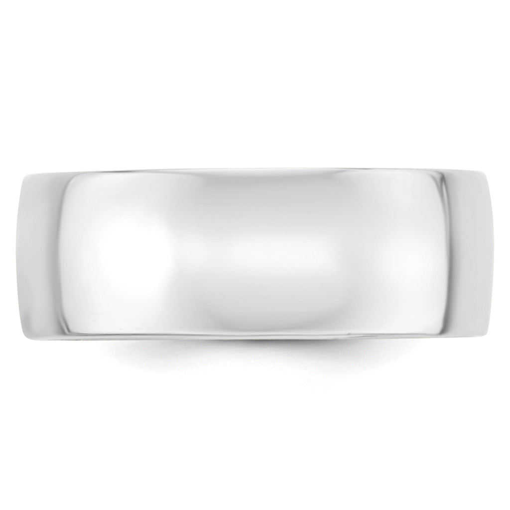 8.0mm 10K White Gold Lightweight Comfort Fit Wedding Band - Sophia Jewelers
