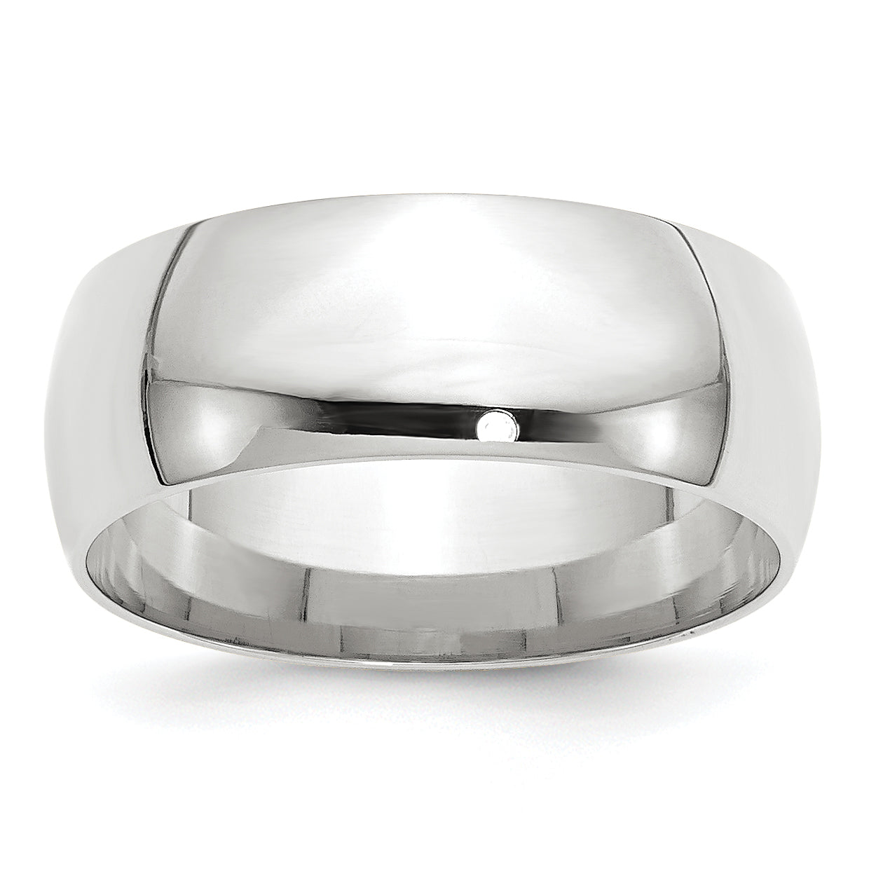 14k White Gold 8mm Lightweight Comfort Fit Wedding Band Main image