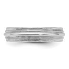14k White Gold 5mm Double Milgrain Comfort Fit Wedding Band