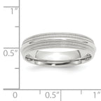 14K White Gold Milgrain Comfort-Fit Wedding Band 5mm