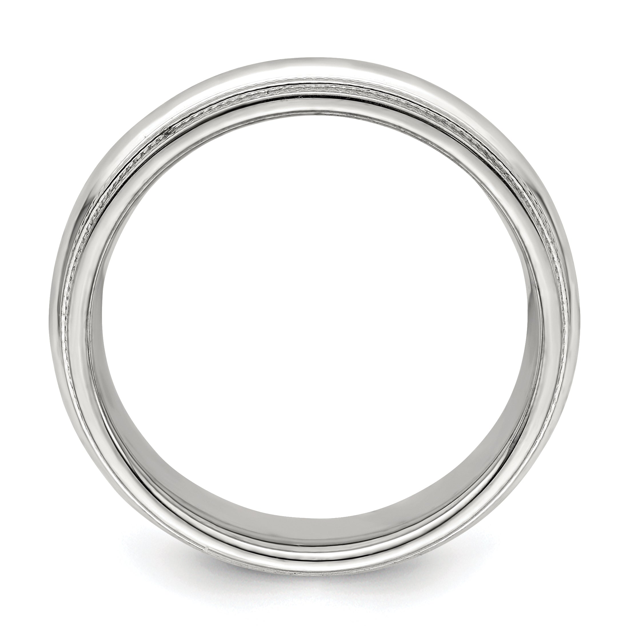 10k White Gold 6mm Double Milgrain Comfort Fit Wedding Band Size 4 Secondary image