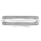 6.0mm 10K White Gold Double Milgrain Comfort Fit Wedding Band - Sophia Jewelers