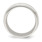 14k White Gold 7mm Double Milgrain Comfort Fit Wedding Band