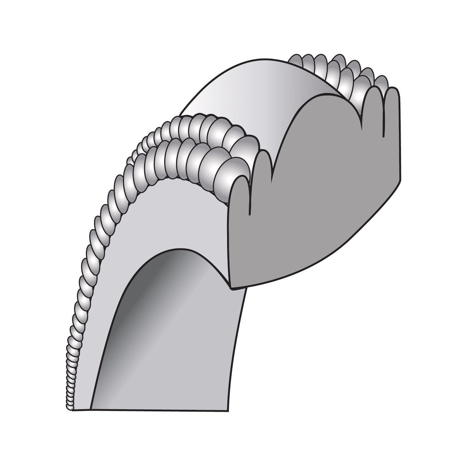 SS Rhodium-plated 5mm Comfort Fit Double Milgrain Size 13.5 Band