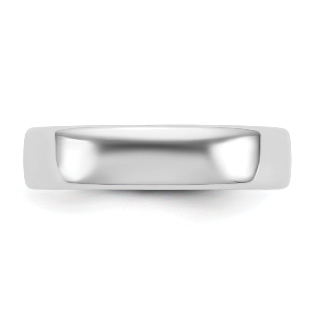 14K White Gold Domed Comfort-Fit Wedding Band 5mm