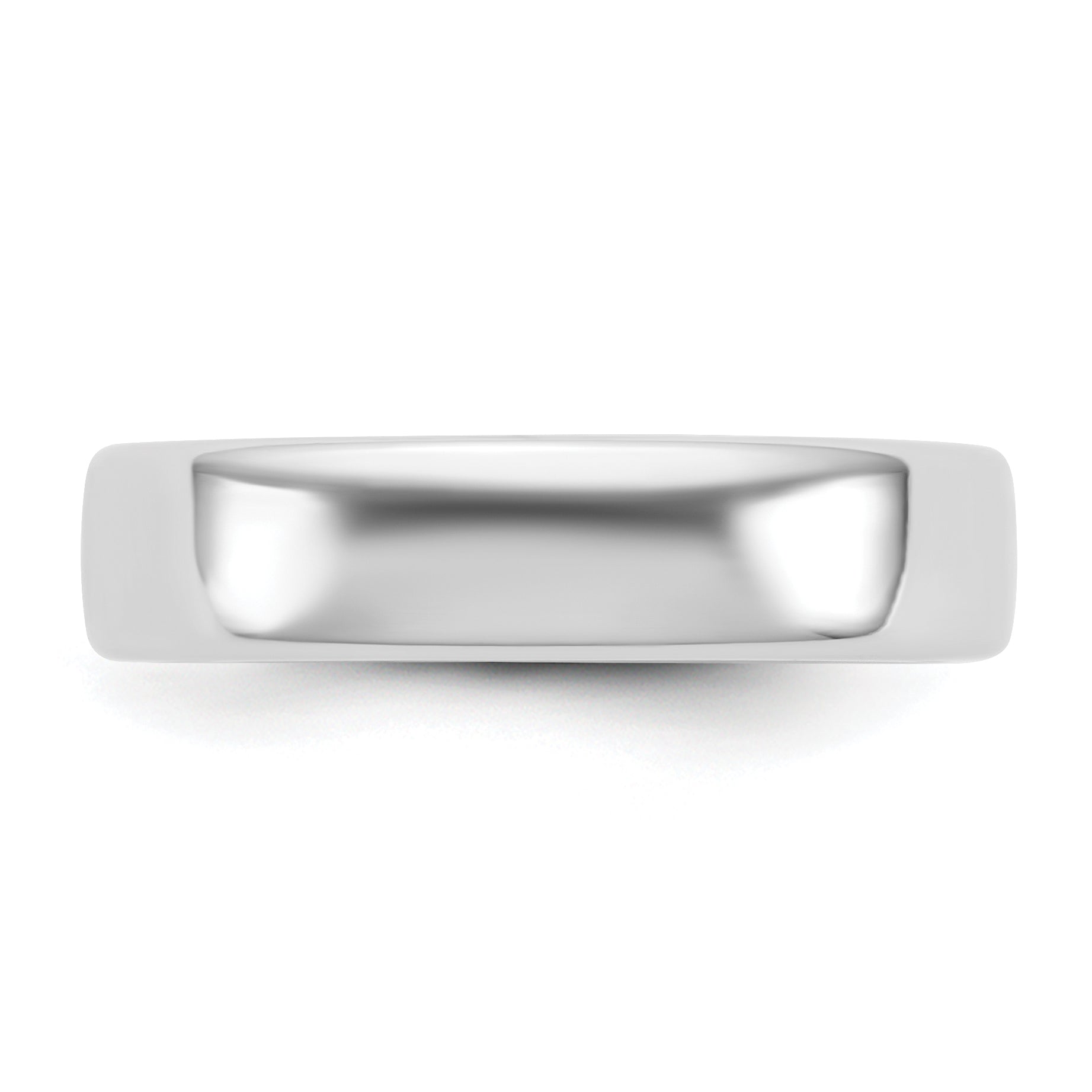 14K White Gold Domed Comfort-Fit Wedding Band 5mm