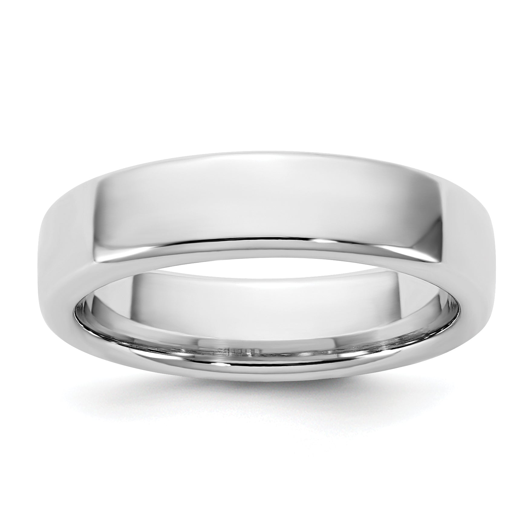 14K White Gold Domed Comfort-Fit Wedding Band 5mm Main image
