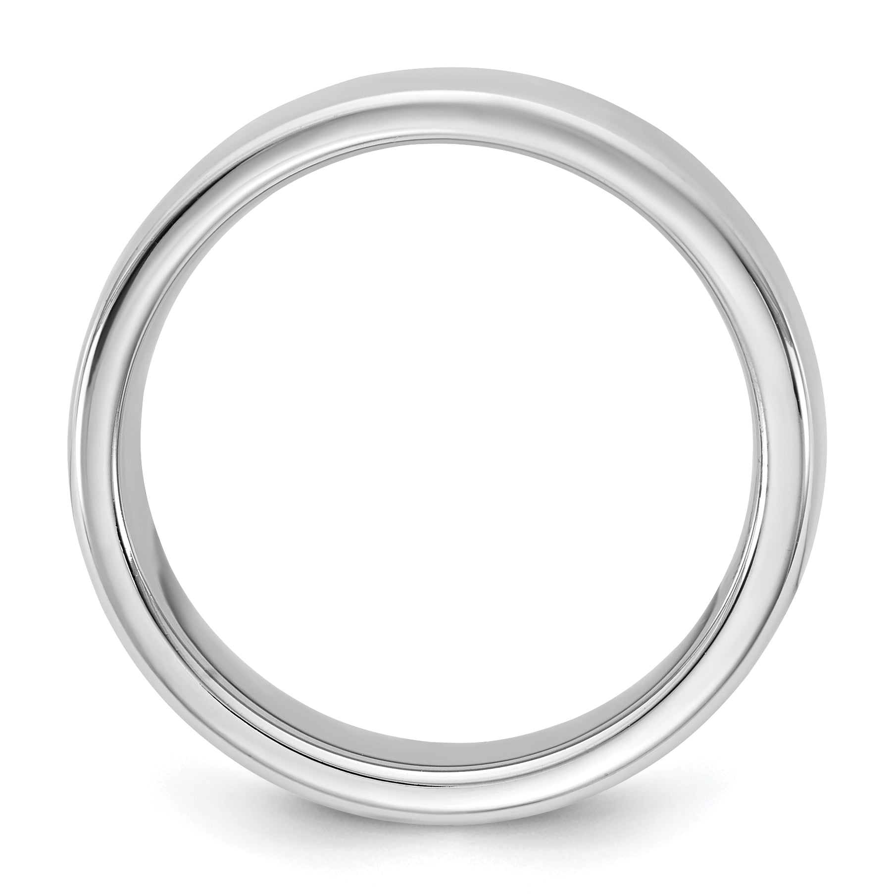 14K White Gold Domed Comfort-Fit Wedding Band 5.5mm Secondary image