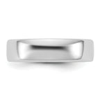 14K White Gold Domed Comfort-Fit Wedding Band 5.5mm
